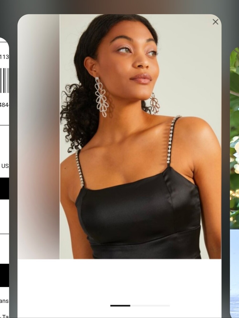 ALTAR'D STATE Satin Black Wide-Leg Jumpsuit with Rhinestone Straps - Picture 2 of 4
